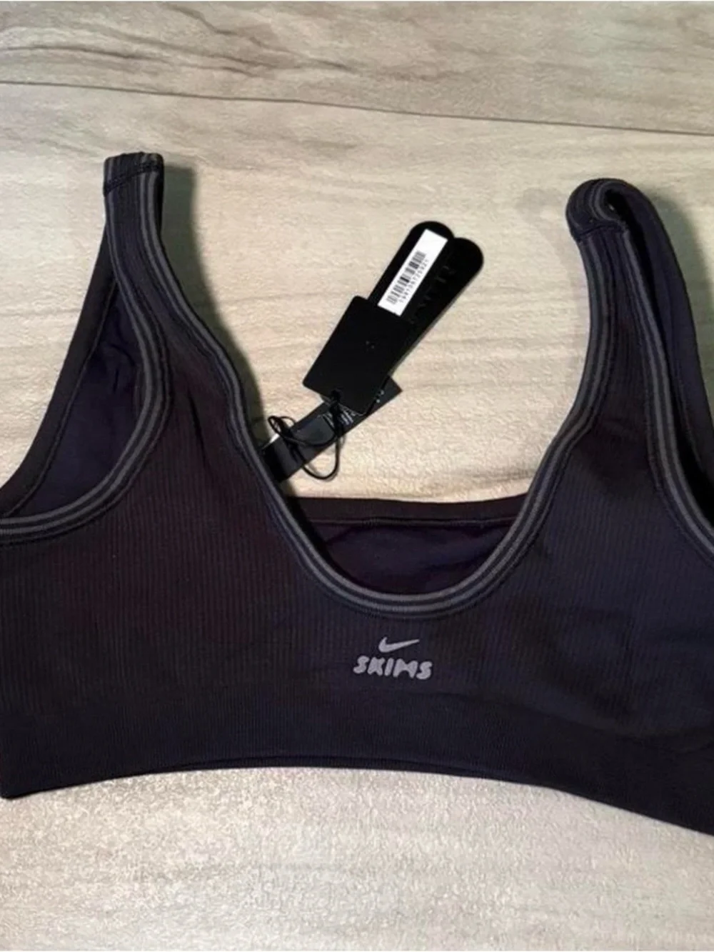 skimsxnike ribbed seamless micro scoop bra